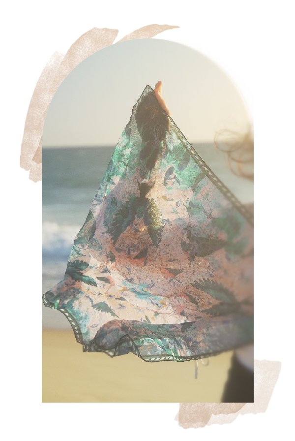 Carré de coton "Céleste" — Coloris Turquoise
