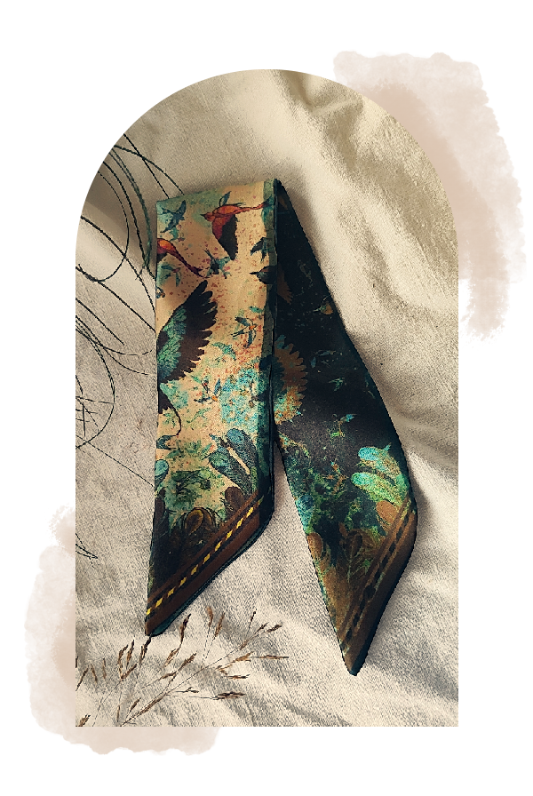 Ruban - Bracelet de soie "Céleste" Olive