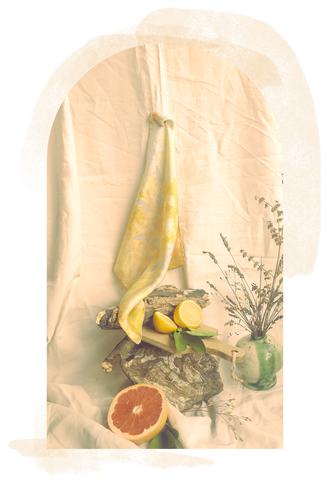 Carré de soie "Cérès" — Citron